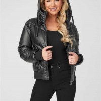 Жіноча Куртка (Radley Faux-Leather Puffer Jacket) 57211-01 Jet Black