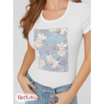 Жіноча Футболка GUESS Factory (Kace Mesh Floral Tee) 63301-01 Pure Білий