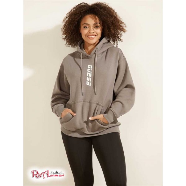 Жіночий Світшот GUESS (Eco Alisha Hooded Sweatshirt) 59431-01 Stone Сірий Жіночий Світшот GUESS (Eco Alisha Hooded Sweatshirt) 59431-01 Stone Сірий