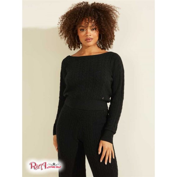 Жіночий Светр GUESS (Tanya Cable Knit Sweater) 58821-01 Реактивний Чорний Жіночий Светр GUESS (Tanya Cable Knit Sweater) 58821-01 Реактивний Чорний
