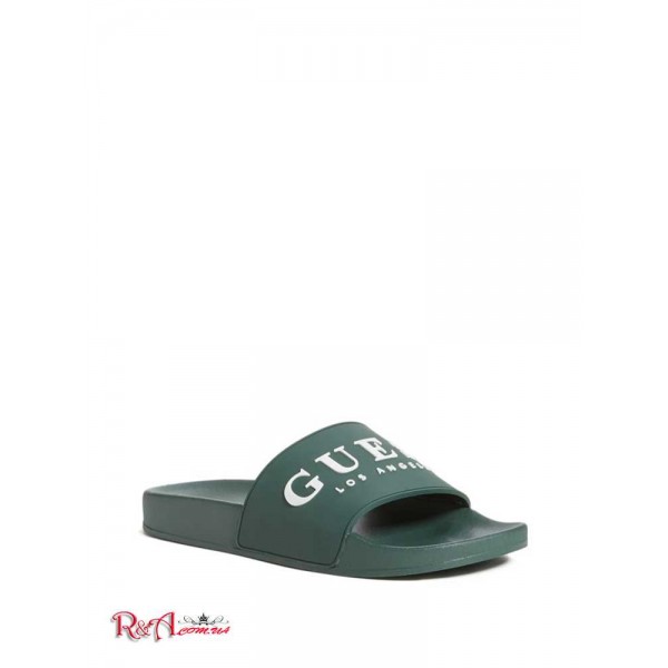 Женские Шлепанцы GUESS Factory (Angelea Logo Pool Slides) 56811-01 Зеленый