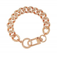 Жіночий Браслет (Rose Gold-Tone Rhinestone Curb Chain Bracelet) 60311-01 Рожевий Золото