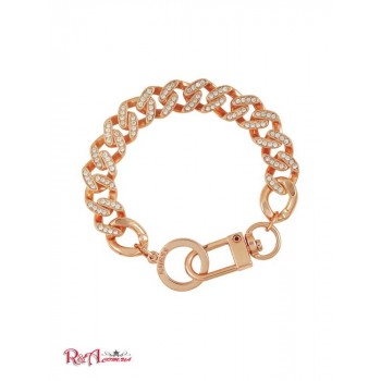 Жіночий Браслет (Rose Gold-Tone Rhinestone Curb Chain Bracelet) 60311-01 Рожевий Золото