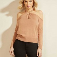 Женский Свитер (Priya Cold-Shoulder Sweater Top) 64451-01 Shiitake Коричневый