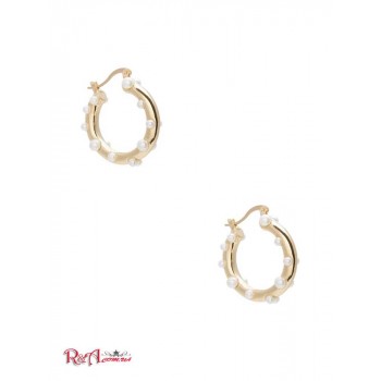 Женская Сережка (Mini Pearl Hoop Earring) 64641-01 Золото