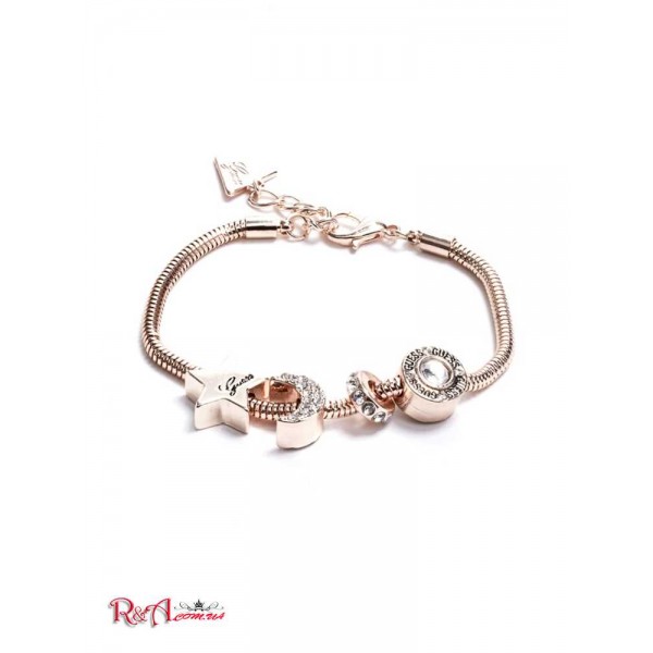 Жіночий Браслет GUESS Factory (Rose Gold-Tone Snake Chain Charm Bracelet) 63651-01 Рожевий Золото