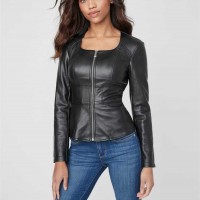 Жіноча Куртка (Gloris Faux-Leather Jacket) 63451-01 Реактивний Чорний Жіноча Куртка (Gloris Faux-Leather Jacket) 63451-01 Реактивний Чорний