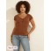 Женское Хенли (V-Neck Henley Tee) 58971-01 Burnt Wood