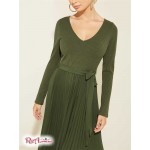 Женский Лонгслив GUESS (Eco Erynn Pleated Long-Sleeve Dress) 64491-01 Joshua Tree