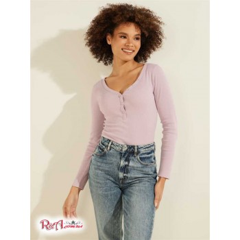 Жіноче Хенлі (Rhinestone Logo Henley) 58981-01 Linen Бузковий