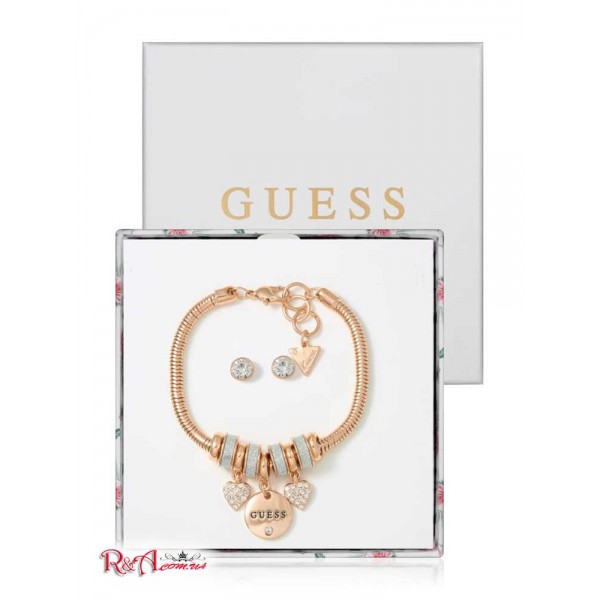 Жіночий Браслет GUESS Factory (Rose Gold-Tone Charm Bracelet Valentine's Box Set) 63671-01 Рожевий Золото