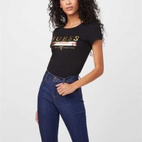 Женская Футболка (Sterling Sequin Logo Tee) 54612-01 Реактивний Черный