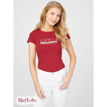 Жіноча Футболка (Sterling Sequin Logo Tee) 57082-01 Beet Juice Червоний