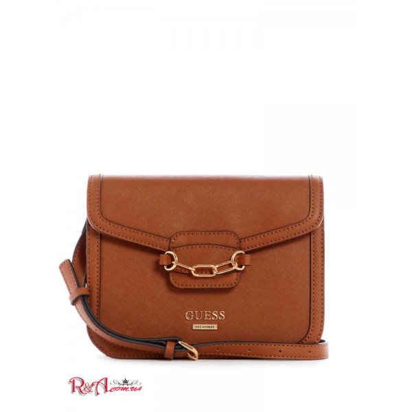 Женская Сумка Кроссбоди GUESS Factory (Kaito Flap Crossbody) 63732-01 Коньяк