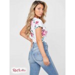 Жіночий Топ GUESS Factory (Cerise Studded Split-Neck Top) 54062-01 Pure Білий Мульті