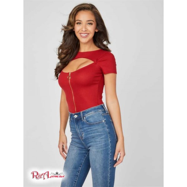 Жіночий Топ GUESS Factory (Eagana Zip-Front Top) 57412-01 Tango Червоний