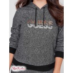 Жіноче Худі GUESS Factory (Rahim Marled Logo Hoodie) 63502-01 Jet Black Multi