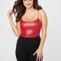 Жіноче Боді (Eva Faux-Leather Bodysuit) 57792-01 Rugby Червоний