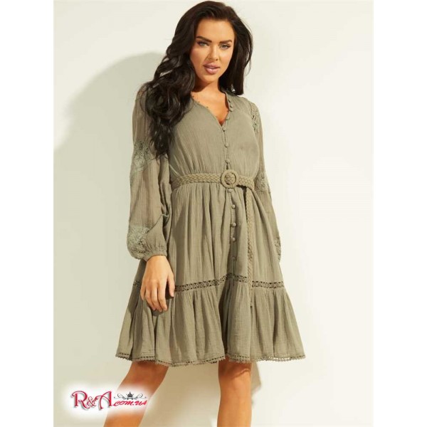 Жіноче Сукня GUESS (Arita Belted Gauze Dress) 58692-01 Lichen Leaf Зелений Мульті