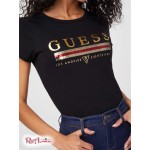 Женская Футболка GUESS Factory (Sterling Sequin Logo Tee) 54612-01 Реактивний Черный