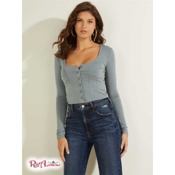 Женская Рубашка (Eco Amori Button-Up Top) 64372-01 Dusty Бирюзовый Мульти