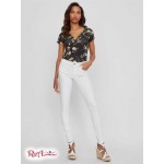 Жіночий Топ GUESS Factory (Cerise Studded Split-Neck Top) 64163-01 Реактивний Чорний Мульті