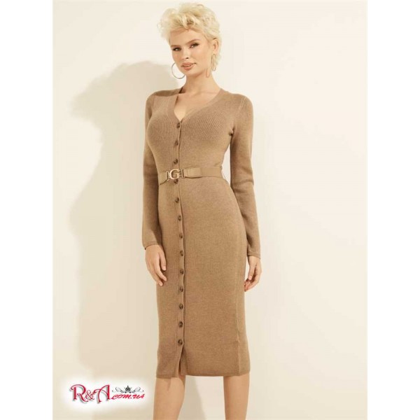 Женский Кардиган GUESS (Luis Belted Cardigan Dress) 58883-01 Beach Tan Мульти