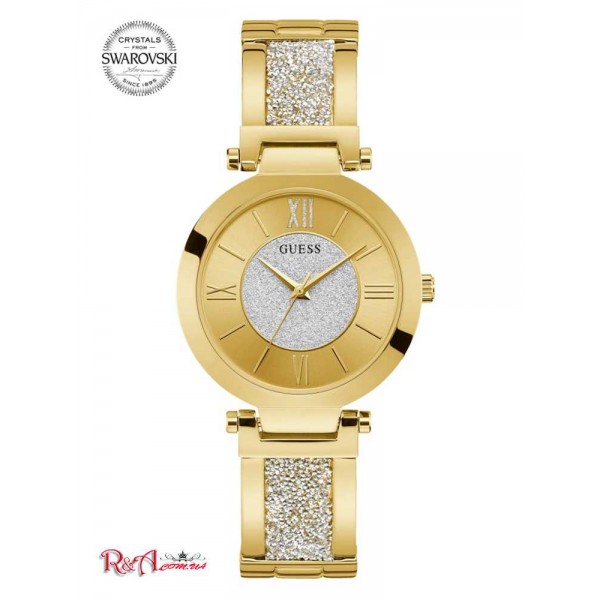 Жіночий Браслет GUESS (Gold-Tone Crystal Bangle Analog Watch) 55403-01 Золото