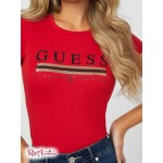 Женская Футболка GUESS Factory (Sterling Sequin Logo Tee) 54613-01 Rugby Красный