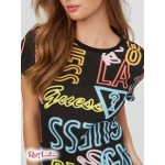 Жіноча Футболка GUESS Factory (Grady Logo Tee) 63333-01 Реактивний Чорний