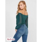 Женское Боди GUESS Factory (Kaitlynn Off-The-Shoulder Bodysuit) 63283-01 Темный Jade