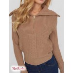 Женский Свитер GUESS Factory (Baudrey Quarter-Zip Sweater) 63223-01 Shiitake Коричневый