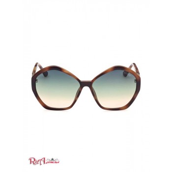 Жіночі Сонцезахисні Окуляри (Oversized Geometric Logo Sunglasses) 60113-01 53P Tort