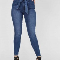 Женские Джинсы (Malika Ultra High-Rise Belted Skinny Jeans) 57433-01 Темный WПепельно-Серый