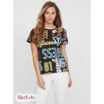 Жіноча Футболка GUESS Factory (Grady Logo Tee) 63333-01 Реактивний Чорний