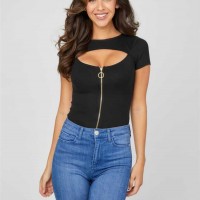 Женский Топ (Eagana Zip-Front Top) 57413-01 Реактивний Черный