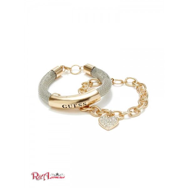 Жіночий Браслет GUESS Factory (Gold-Tone Mesh ID Bracelet) 63613-01 Срібло