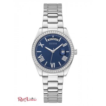 Жіночий Годинник (Silver-Tone and Blue Analog Watch) 64643-01 Multi