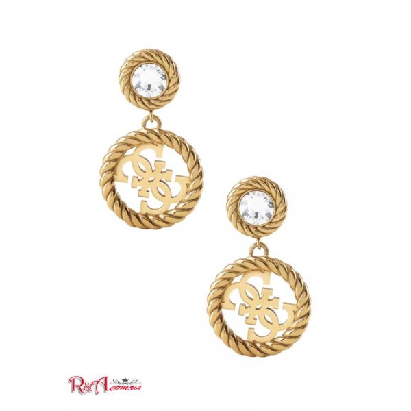 Женская Сережка GUESS (Gold-Tone Quattro G Logo Drop Earrings) 59823-01 Ag