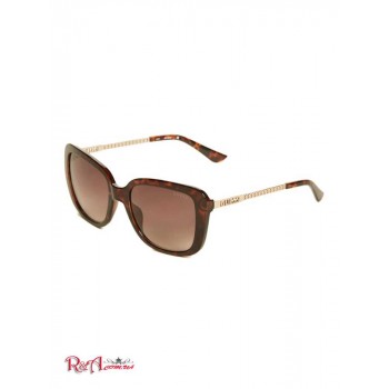 Жіночі Сонцезахисні Окуляри (Oversized Square Plastic Sunglasses) 63674-01 Темний Havana/Gradient Коричневий