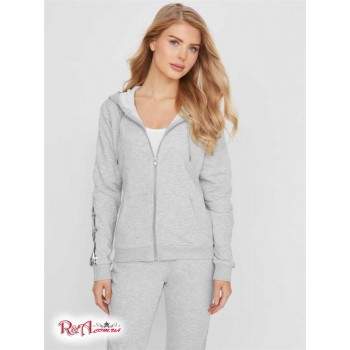 Жіноче Худі (Maila Sequin Logo Zip Hoodie) 57564-01 Легкий Меланж Сірий