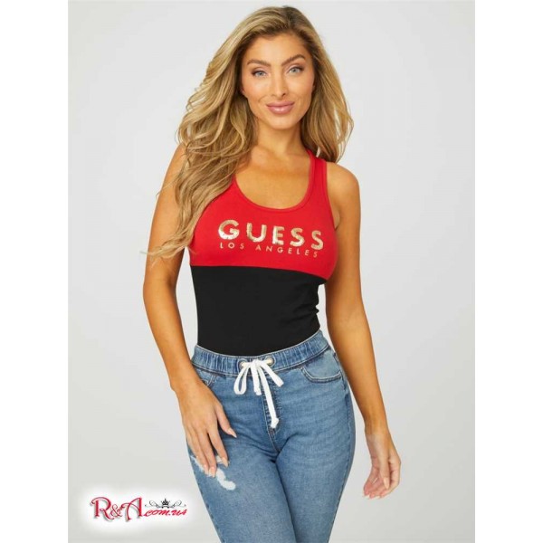 Жіночий Танк GUESS Factory (Tull Logo Tank) 57154-01 Rugby Червоний Мульті