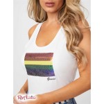 Женский Танк GUESS Factory (Wallen Sequin Rainbow Tank) 54454-01 Чистый Белый