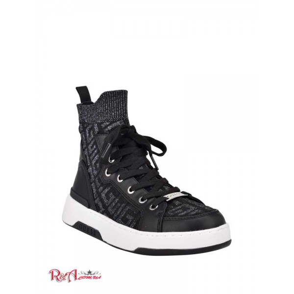 Женские Сникерсы GUESS (Manney Knit Logo High-Top Sneakers) 56114-01 Черный Fabric