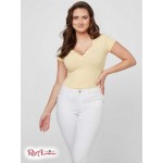 Жіночий Топ GUESS Factory (Cerise Studded Split-Neck Top) 64164-01 Raise Sun Жовтий