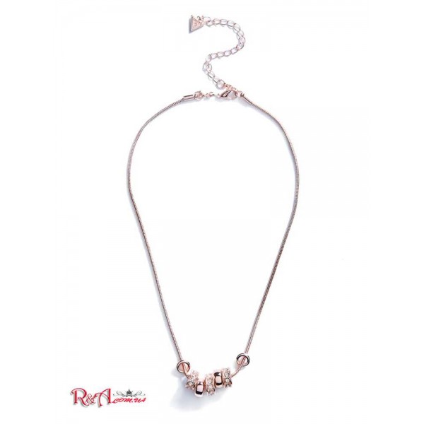 Жіноче Намисто GUESS Factory (Rose Gold-Tone Pave Bead Pendant Necklace) 63654-01 Рожевий Золото