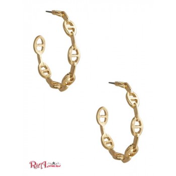 Женская Сережка (Multi-Tone Chain Hoop Earrings Set) 64664-01 Золото