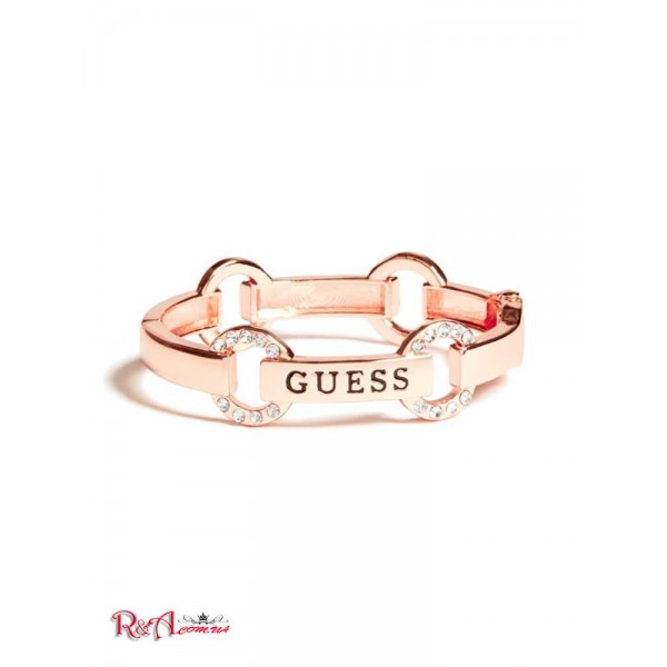 Жіночий Браслет GUESS Factory (Rose Gold-Tone Pave Logo Bangle) 63624-01 Рожевий Золото