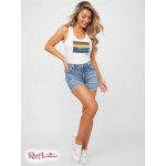 Женский Танк GUESS Factory (Wallen Sequin Rainbow Tank) 54454-01 Чистый Белый