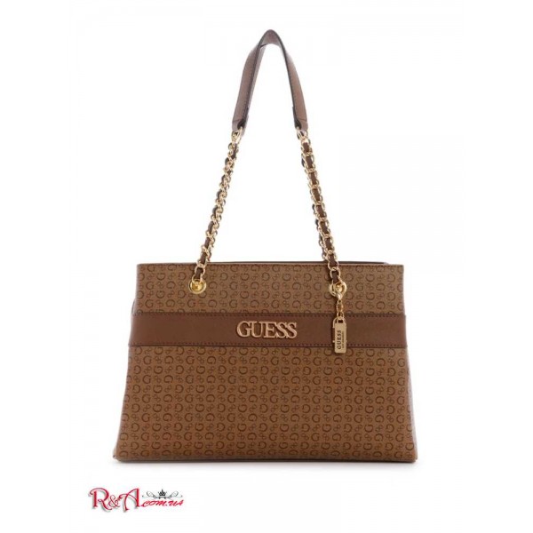 Женская Сумка Сэтчел GUESS Factory (Brooker Logo Satchel) 63704-01 Cocoa